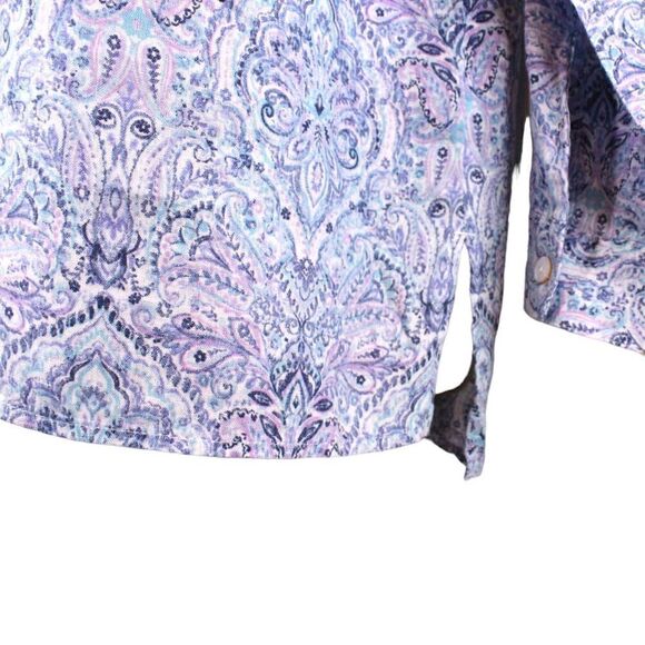 J.Jill 100% Linen Tunic Long Sleeve in Lavender Size Medium - Picture 7 of 9